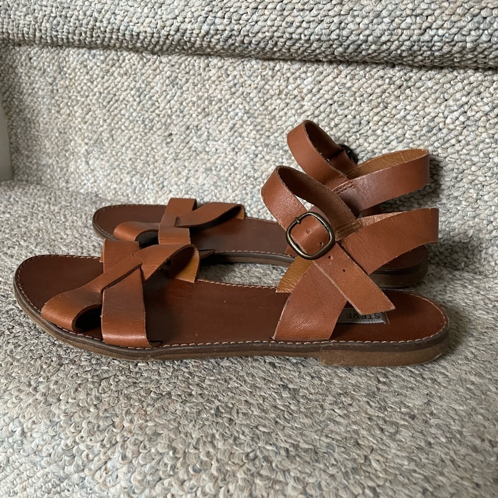 Steve Madden Dublin leather gladiator feminine Cottagecore coquette sandals 8 - Picture 4 of 11